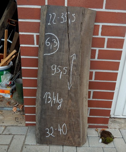 Mooreiche 96x40x6 bohle - b2,