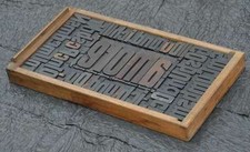 ►►Collage "AMORE" Holzlettern Lettern Setzkasten Letterpress Holzbuchstaben ABC 