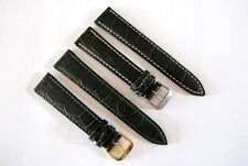 Echt Leder Alligator Prägung Uhrenarmband dunkelgrün 16/18/19/20/22mm - NEU!