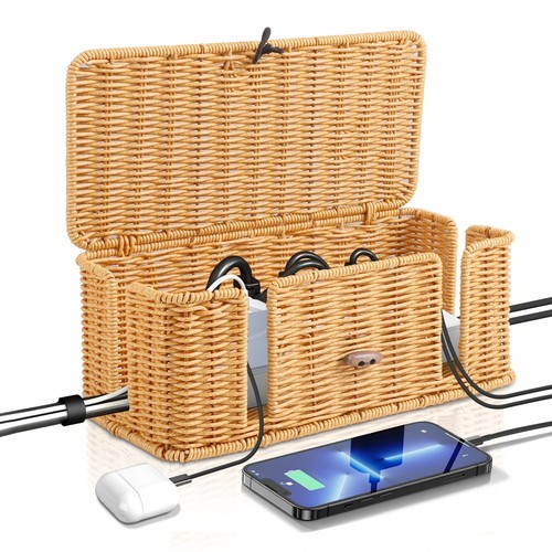Rattan handgemachte kabelbox - rattan,