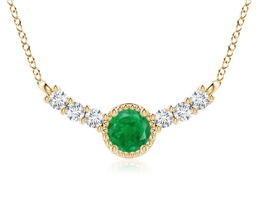14k massiv gold smaragd - 14k,