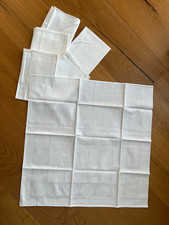 6 Stoffservietten weiss 70er edel