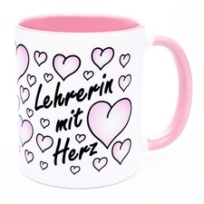Lehrerin mit Herz Tasse Becher