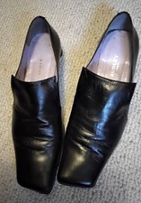 Elegante Damenhalbschuhe von Audley, schwarzes Leder, Ledersohle, Gr. 38