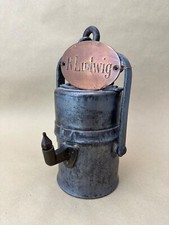 Messing Karbidlampe, Grubenlampe, Bergbau, Wetterlampe, Zeche Grube - R.Ludwig