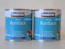 2 x 375 = 750 ml Primaster Acryl Buntlack Glänzend RAL1015 Hellelfenbein Lack