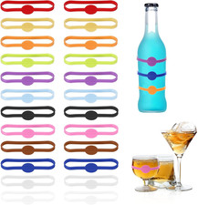24 Stück Silikon Glasmarkierer Ringe wiederverwendbar für Party Sektgläser