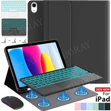Hülle für iPad 11/10th Gen Air 11'' Pro 11'' 2025 Beleuchtete Touchpad Tastatur