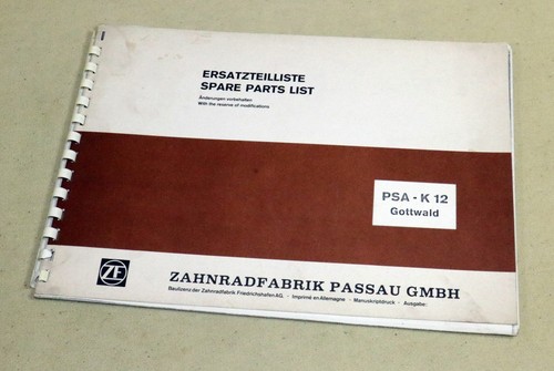 Ersatzteilliste achse psa - zf,