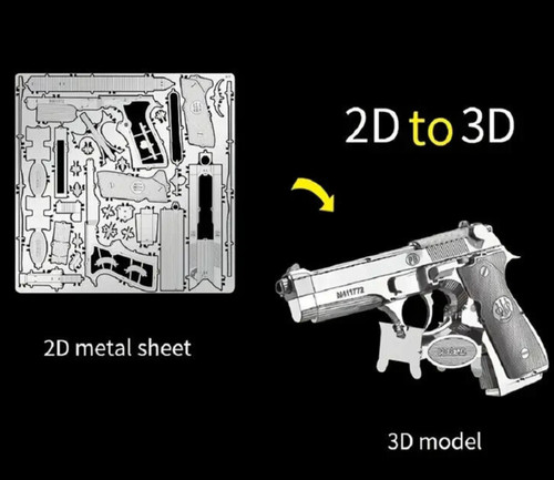 Beretta metallpuzzle - beretta, 3d-metallpuzzle