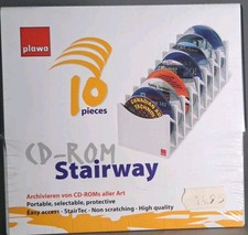 Cd Dvd Bluray Box - CD-Rom Stairway für 10 Stück - ausziehbar Zieharmonika NEU