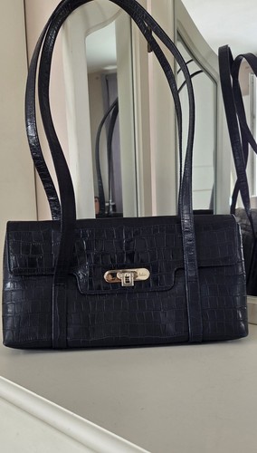 Retro leder schultertasche - leder,