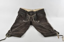 C22L04- Vintage Beckert Leder Trachtenhose mit Stickerei