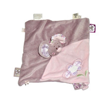 Nattou Maus lila rosa Mäuschen Mouse Schmusetuch Schnuffeltuch Kuscheltuch Label