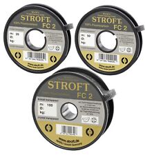 Stroft 100% Fluorocarbon FC2 25-100m Vorfachschnur Schnur Angelsehne transparent