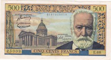 Geldschein, Frankreich, 500 Francs, 500 F 1954-1958 ''Victor Hugo'', 1955