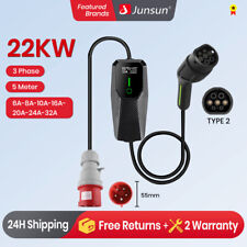 22kW Typ 2 EV 3 Phase 5m Elektroauto Ladekabel 32A PHEV CEE Ladegerät Wallbox EU