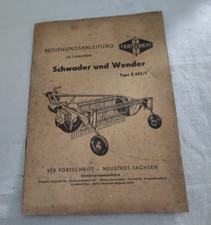 DDR Bedienungsanleitung- mit Ersatzteiliste Schwader und Wender Typ E 243 /1