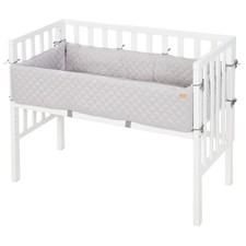 Roba Kids Beistellbett 2in1 inkl. Matratze & Nestchen weiss Style Silbergrau NEU