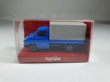 Mo9 Herpa T4 blau Pritsche m Plane VW  Volkswagen T4 neu OVP Transporter 1:87 H0