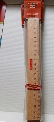 Brunnen lineal 20cm holz - lineal, braun