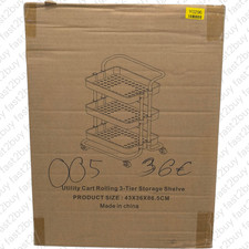 Hoomtaook Servierwagen Küchenwagen mit Rollen 3 Schubladen Türkis