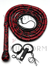 Indiana Jones Style Bullenlederpeitsche Bullwhip in Bordeaux/Schwarz, 3FT-10FT