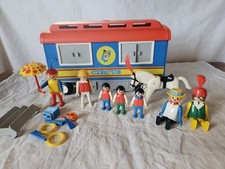 Vintage Playmobil 3477 Zirkus Clown Anhänger Kutsche Auto plus Extras