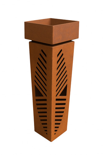 Edelrostsäule design schlitze - edelrostsäule,