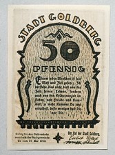 Notgeld 50 Pf Stadt Goldberg