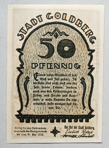 Notgeld stadt goldberg - pf,