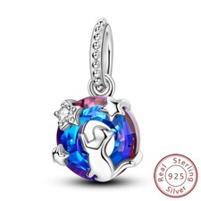 MULA Frauen Solid 925 Sterling Silber DIY Charm CZ Katze und Sterne für Armband