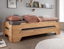 Stapelbett Einzelbett 90x200cm Massivholz Eiche Wildeiche massiv geölt NEU OVP!!
