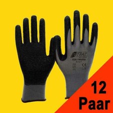 12 Paar Feinstrick-Arbeitshandschuhe Nitras 3520 Hylotex grau/schwarz (Gr.7-11)