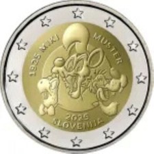 2 Euro Gedenkmünze Slowenien 2025 Miki Muster