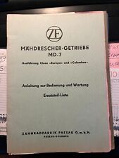 ZF MD7 Claas Europa Kolumbus Anleitung zur Bedienung und Wartung Ersatzteilliste