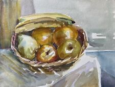 Prof Dr Alfred Behle 1935-97 Obstschale II Äpfel Orange Birne Banane Stilleben 