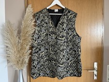 Hermann Lange Collection Damen Steppweste Gr. 48 50 ~ Weste ~ schwarz gold ~ Top