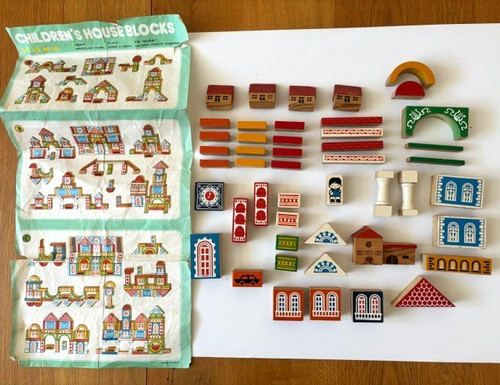 Vintage kinderhausblöcke holz - vintage,