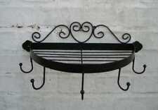 Halbrundes Wandregal Wandkonsole Wandablage Eisen massiv schwarz/braun