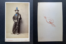 Bernieri, Torino, Mann mit Gewehr, zu identifizieren Vintage CDV Album Print.