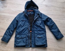 H&M Skijacke Winterjacke Gr.158 Blau Fischgrät Muster