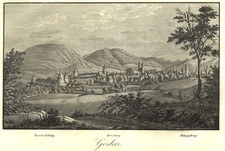 Goslar Gesamtansicht Original Kupferstich 1834