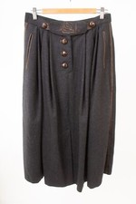 LODENFREY Damen Trachten - Rock Gr. DE 40 Wolle Leder Anthrazitgrau 
