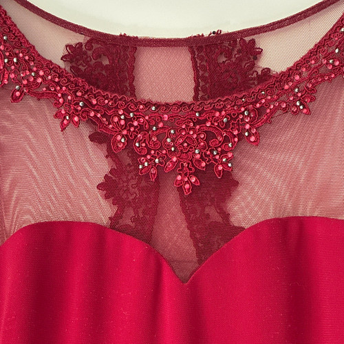 Damen abendkleid lang rot - rot, gr