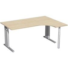 Eckschreibtisch, R, C-Fuß