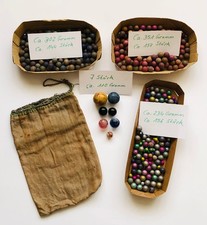 Alte Murmeln Spielkugeln 40er Jahre Ton Glas bunt ca. 464 Stück ca. 997 Gramm