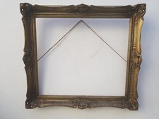 großer goldfarbener opulenter Bilderrahmen Barock-Stil Muscheln 99x88 cm