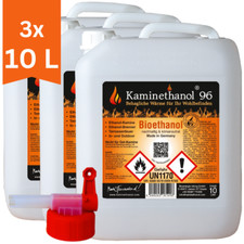 30 L Bioethanol 96,6% Ethanol 30 Liter Bio Alkohol 10 L Kanister Kamin + Hahn