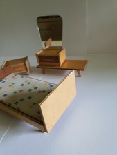 Antike Puppenmöbel, Schlafzimmer, 50er Jahre